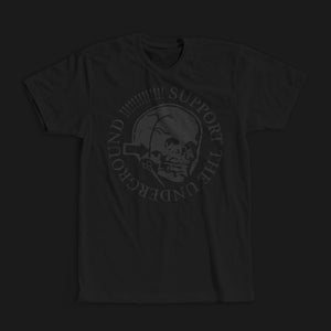 HOSPITAL PRODUCTIONS | SUPPORT THE UNDERGROUND | GREY/BLK T SHIRT