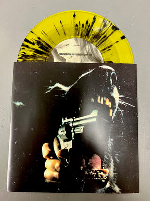PRURIENT | SON OF SAM OF MICE AND MEN | YELLOW WITH BLACK SPLATTER 7"